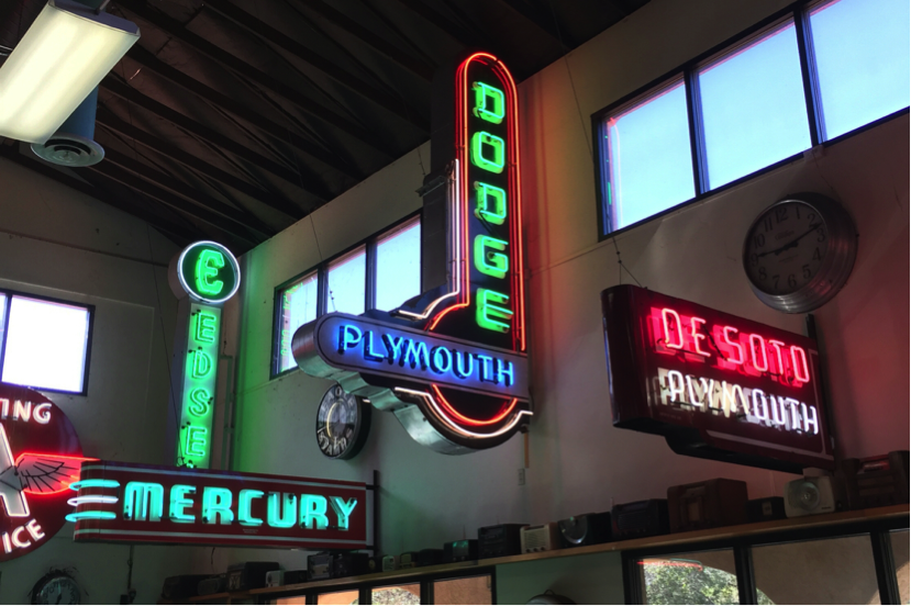 Just a few of the wonderfully preserved & restored dealership neon signs at Deer Park.