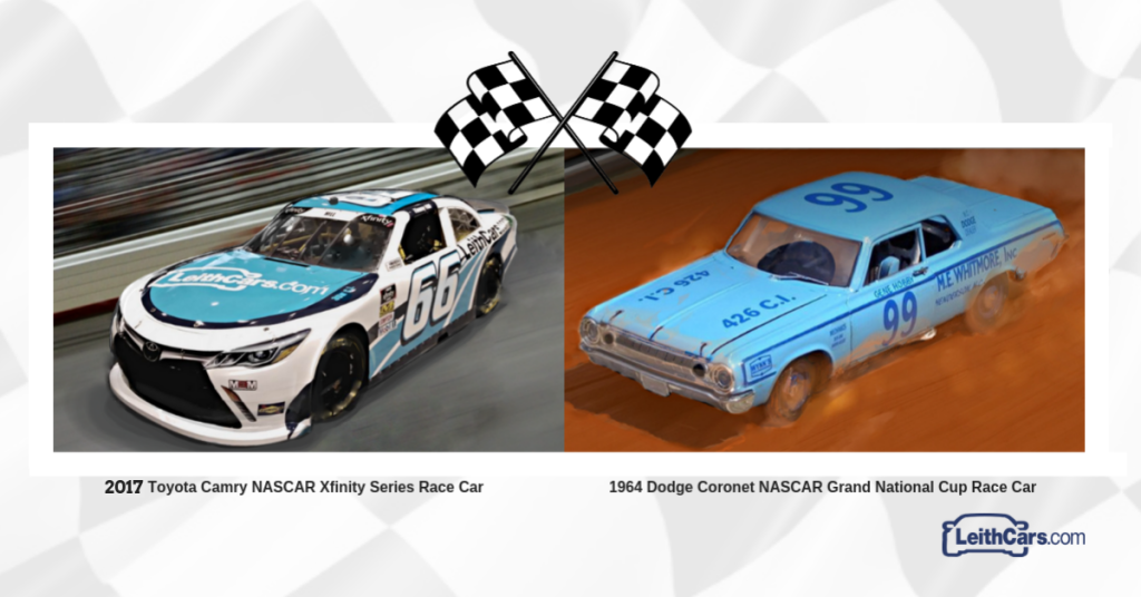 2017 TOYOTA CAMRY NASCAR XFINITY SERIES CAR & 1964 DODGE CORONET GRAND NATIONAL CUP CAR