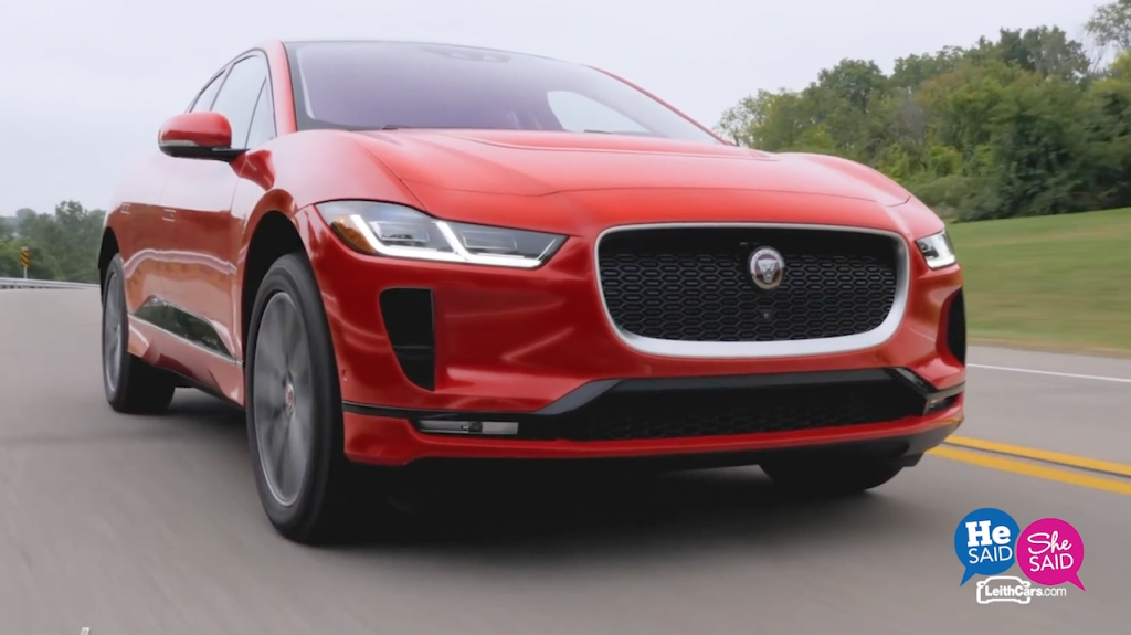 2019 JAGUAR I-PACE - LeithCars.com - On the road in Photon Red.