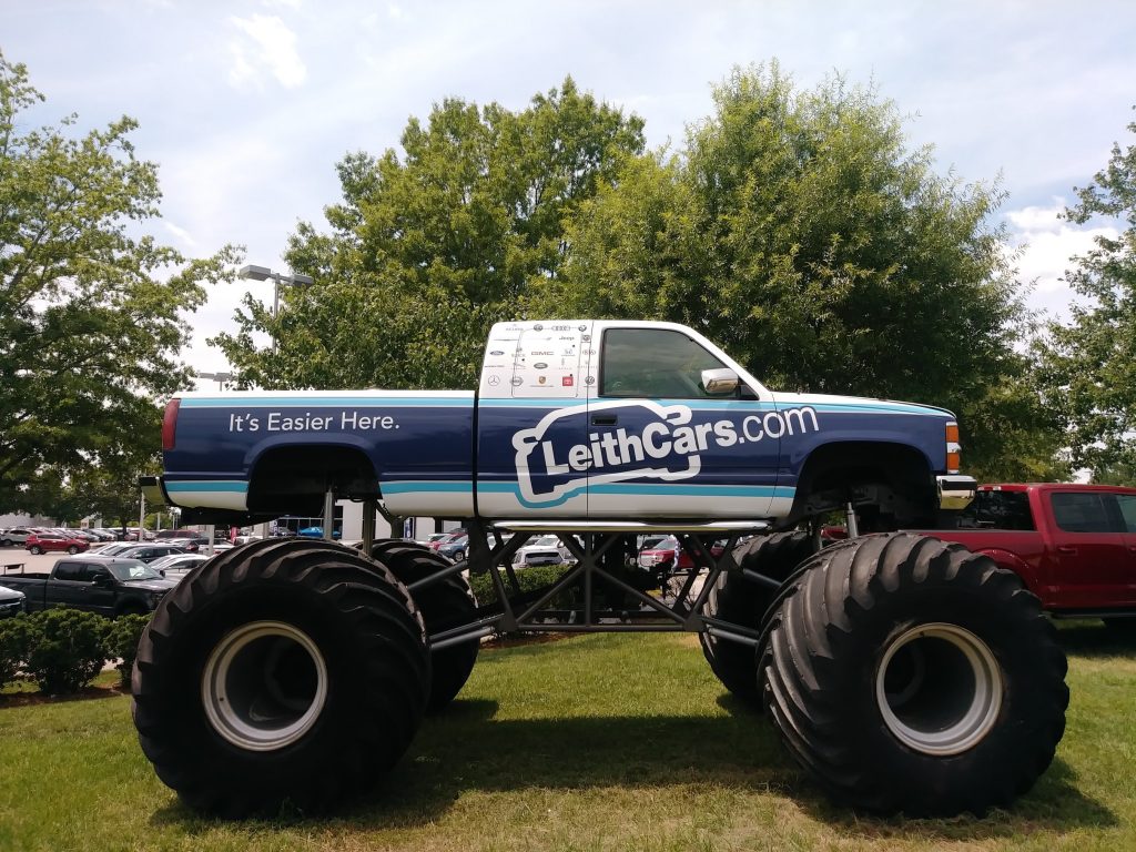 The LeithCars.com Monster Truck debuts July 12th at Wake County Speedway.